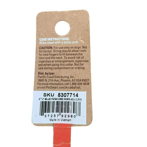 Arcadia Trail Paracord Collar Small Pet Dog 10-14" Neck Blue Orange Nylon - Picture 6 of 6